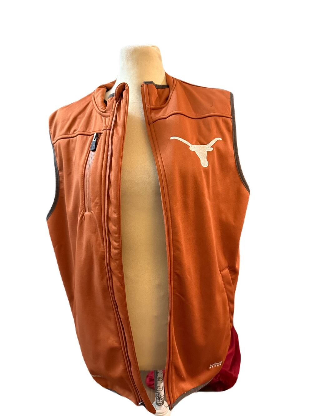 Franchise Club Texas Longhorns Burnt Orange Full Zip Fleece Lined Performance S